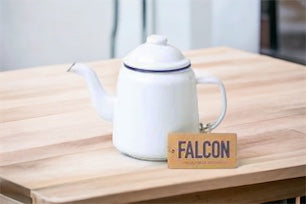 Falcon White 14cm Teapot with Dark Grey Rim
