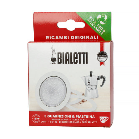 Bialetti 3 Rubber Rings & Filter Plate