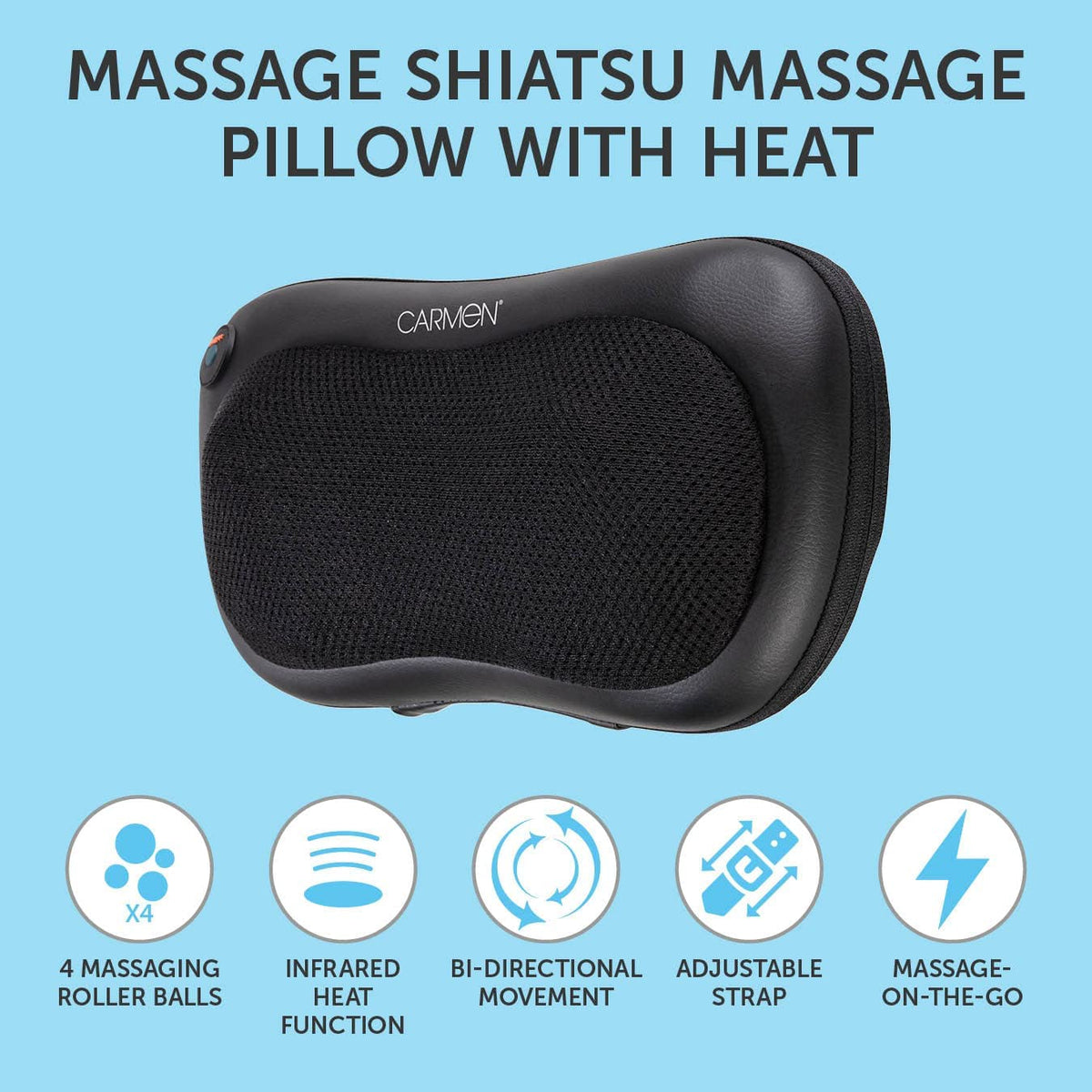 Carmen Shiatsu Massage Pillow with Heat - Kevin McAllister Electrical