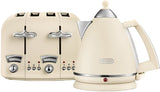 De'Longhi Argento Flora Kettle & 4 Slice Toaster Set - Cream