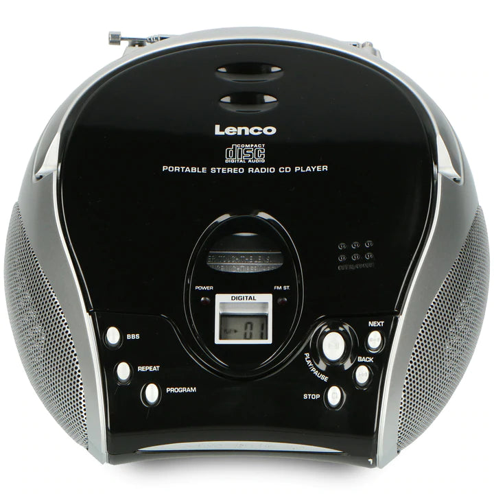 Lenco Stereo FM Radio with CD Player - SCD-24 Black/Silver – Kevin