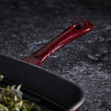Tower Barbary & Oak 26cm Cast Iron Grill Pan Red