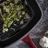Tower Barbary & Oak 26cm Cast Iron Grill Pan Red
