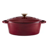 Tower Barbary & Oak 29cm Oval Cast Iron Casserole dish Red