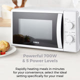 Tower - 20 Litre White 700w Manual Microwave - T24034WHT