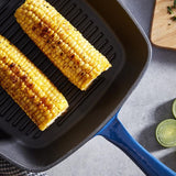 Tower Barbary & Oak 26cm Cast Iron Grill Pan Blue