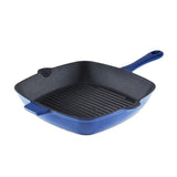 Tower Barbary & Oak 26cm Cast Iron Grill Pan Blue