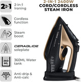 Tower CeraGlide 2400w Cordless Steam Iron - T22008BKG