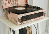 Crosley CR8017A-FL4 Voyager Portable Turntable with Bluetooth Receiver and Built-in Speakers -  Floral