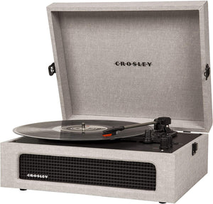 Crosley CR8017A-GY-A Voyager Portable Turntable with Bluetooth Receiver and Built-in Speakers - Grey