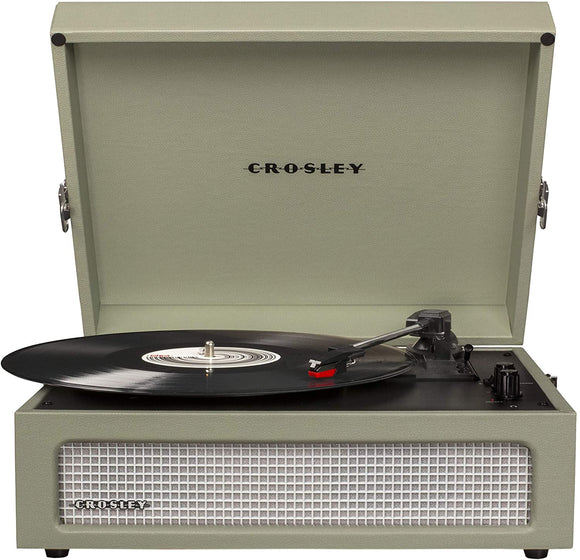 Crosley CR8017B-SA4 Voyager Portable Turntable with Bluetooth Receiver and Built-in Speakers - Sage