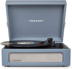 Crosley CR8017B-WB Voyager Portable Turntable with Bluetooth Receiver and Built-in Speakers - Washed Blue