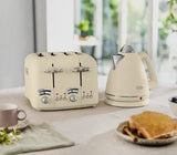 De'Longhi Argento Flora Kettle & 4 Slice Toaster Set - Cream