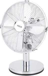 Pifco 10 Inch Chrome Metal Desk Fan - P52008