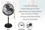 Prem-i-air 20'' (50cm) High Velocity Stand Fan with 360 Degree Head