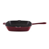 Tower Barbary & Oak 26cm Cast Iron Grill Pan Red