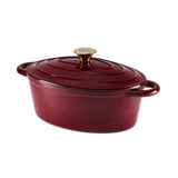 Tower Barbary & Oak 29cm Oval Cast Iron Casserole dish Red