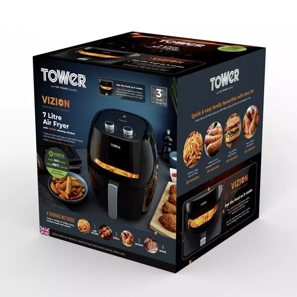 Tower Dual Basket Air Fryer - 2600W - 9L - TOWT17088