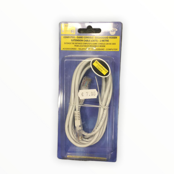 Computer - Game Console - Broadband modem Extension Cable (CAT5) - 2 Metre