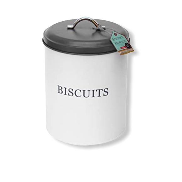 Monsoon - Grey & White Airtight Kitchen Storage - Biscuit Caddy