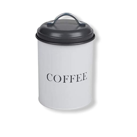 Monsoon - Grey & White Airtight Kitchen Storage - Coffee Caddy