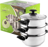 Supreme Stainless Steel Collection - 20cm 3 Tier Steamer - SS212